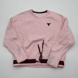 Under Armour Project Rock Pink Brahma Bull Sweatshirt Womens Small Fair